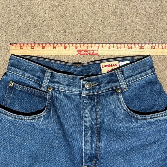 Vintage 90’s Lawman sz 7 Coastal Cowgirl High-Rise Western Mom Jeans Tapped Leg - Picture 9 of 13